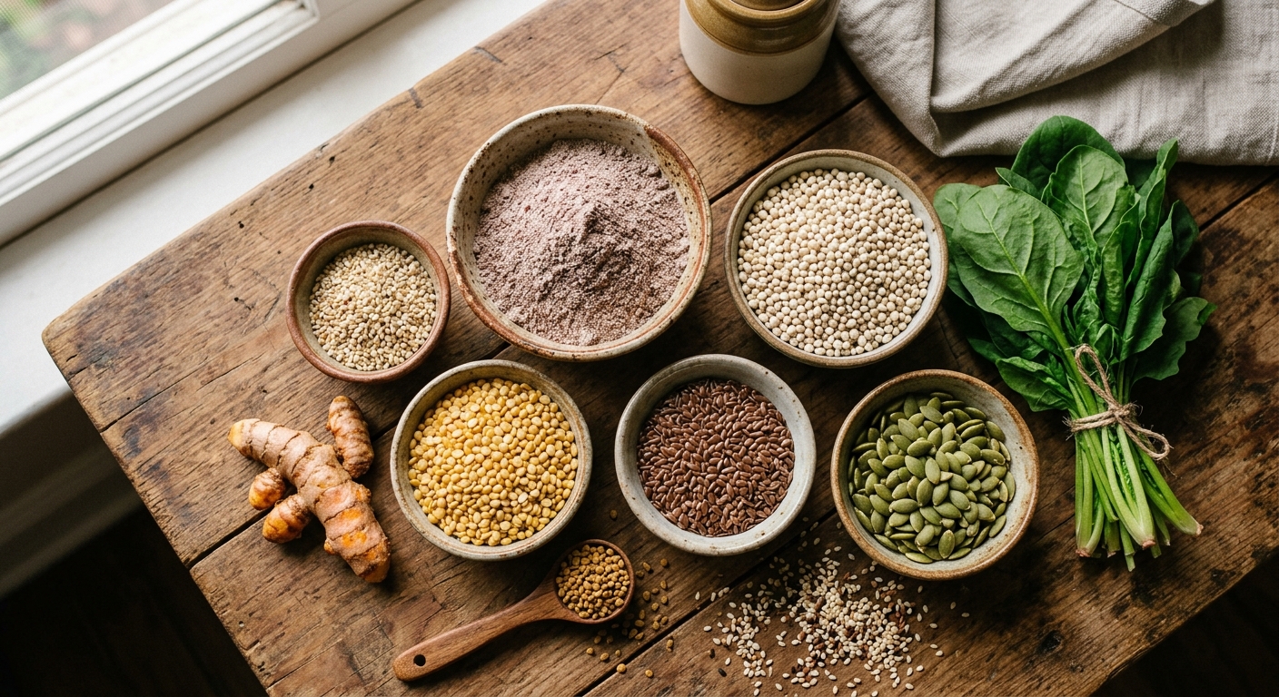 An array of PCOS-friendly Indian foods